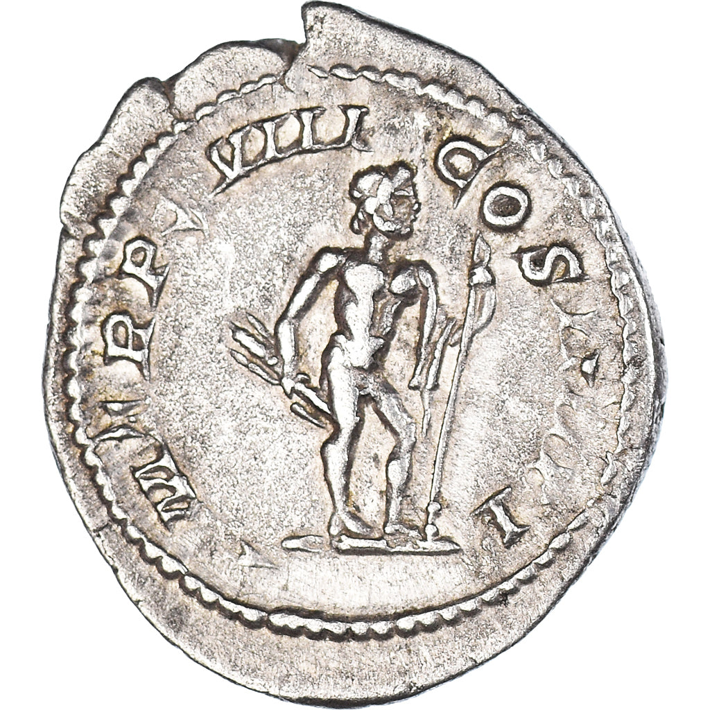 Coin, Caracalla, Denarius, 215, Rome, AU(50-53), Silver, RIC:258c
