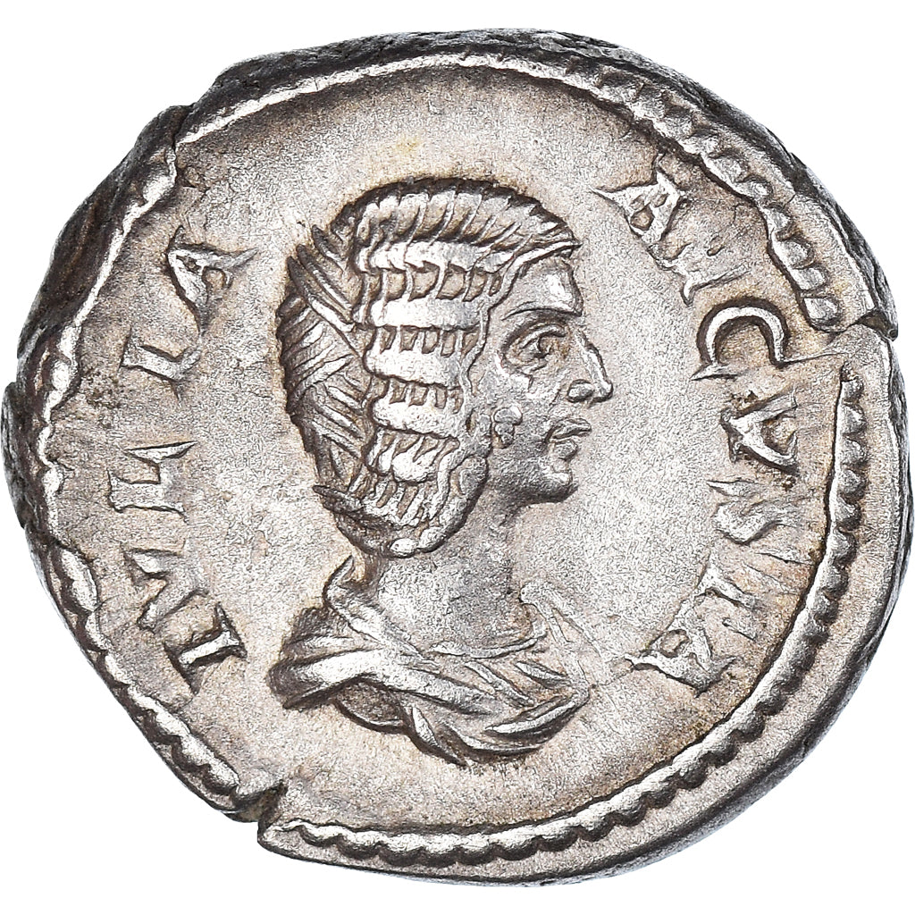 Moneta, Julia Domna, Denarius, 207-211, Rome, AU(50-53), Srebro, RIC:575