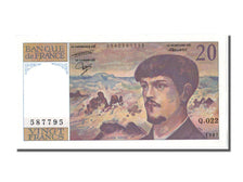 Francia, 20 Francs, 20 F 1980-1997 ''Debussy'', 1987, KM:151b, FDS, Fayette:66.8