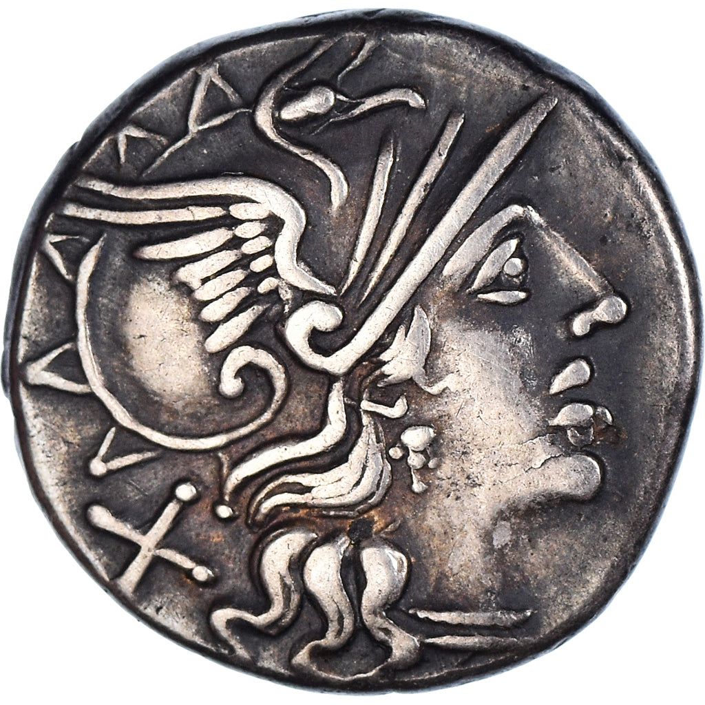Coin, Saufeius, Denarius, 152 BC, Rome, AU(50-53), Silver, Crawford:204/1