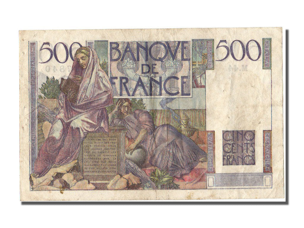 France, 500 Francs, 500 F 1945-1953 ''Chateaubriand'', 1945, KM #129a,...