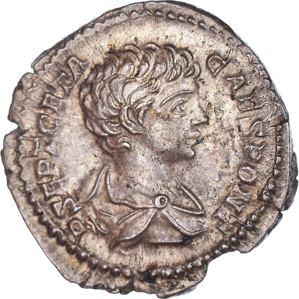 Moneta, Geta, Denarius, 200-202, Rome, AU(55-58), Srebro, RIC:18