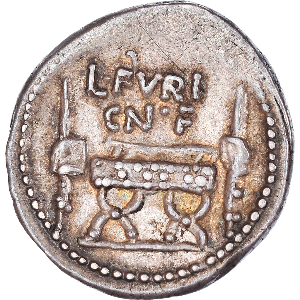 Moeda, Furia, Denarius, 63 BC, Rome, AU(55-58), Prata, Crawford:414/1
