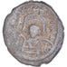 Moneda, Maurice Tiberius, Half Follis, 599-600, Constantinople, BC+, Cobre