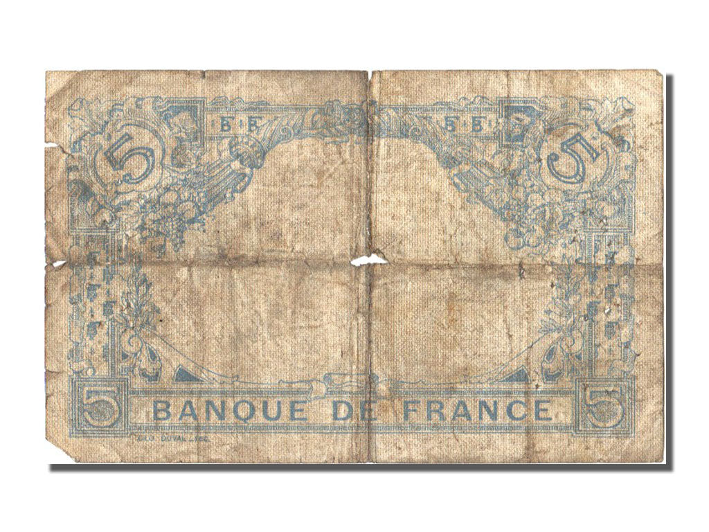 France, 5 Francs, 5 F 1912-1917 ''Bleu'', 1915, KM #70, 1915-11-05, F(12-15),...