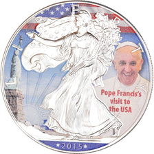 Coin, United States, Silver Eagle, Dollar, 2015, Philadelphia, Colourized
