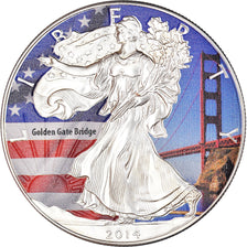 Coin, United States, Silver Eagle, Dollar, 2014, Philadelphia, Colourized