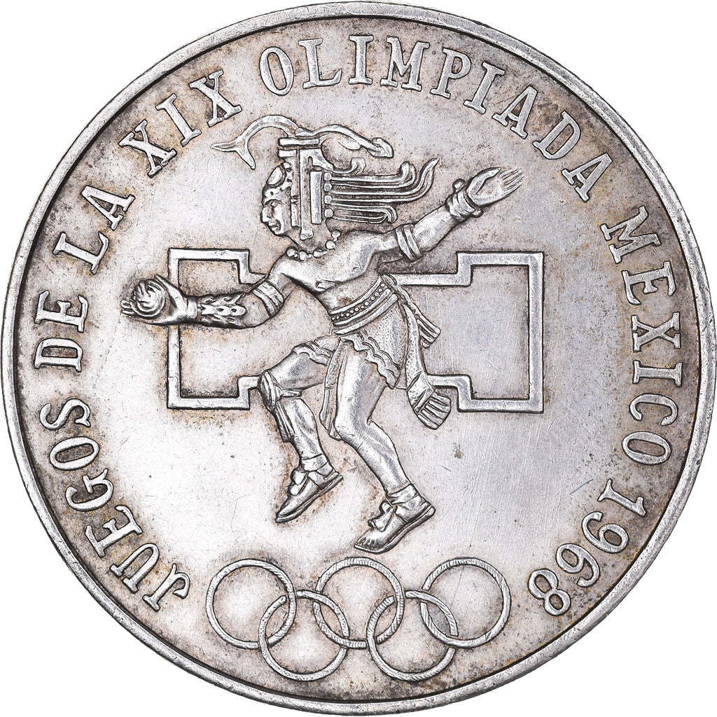 Coin, Mexico, 25 Pesos, 1968, AU(50-53), Silver, KM:479.1