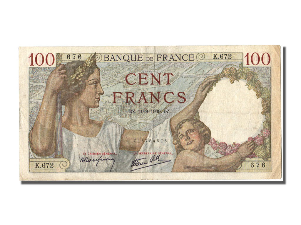 Billete, Francia, 100 Francs, 100 F 1939-1942 ''Sully'', 1939, 1939-09-14, MBC
