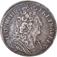 Moeda, França, Louis XIV, 1/4 Ecu aux 3 couronnes, 1712/11, Paris, EF(40-45)