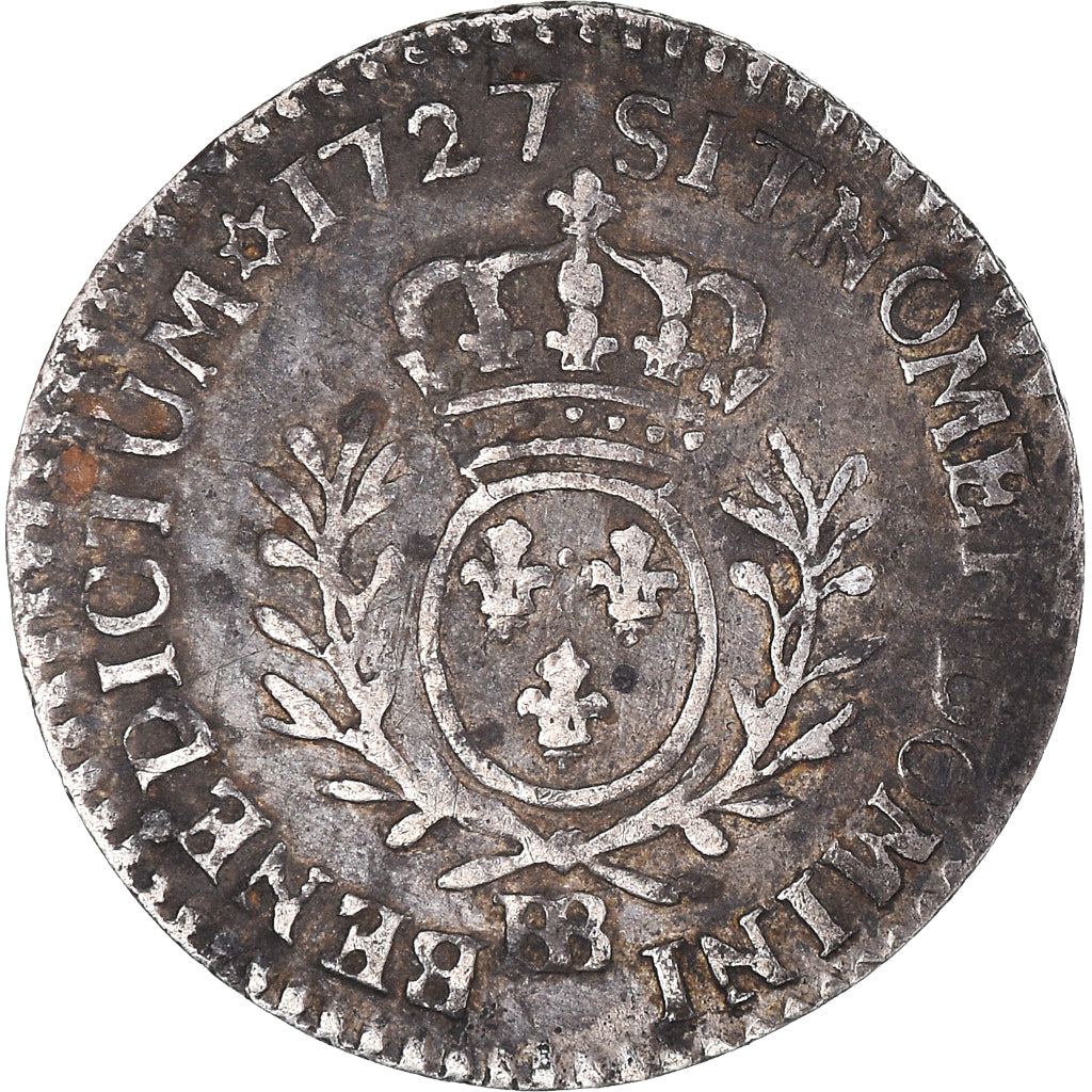 Moneta, Francja, Louis XV, 1/20 Ecu aux branches d'olivier, 1727, Strasbourg