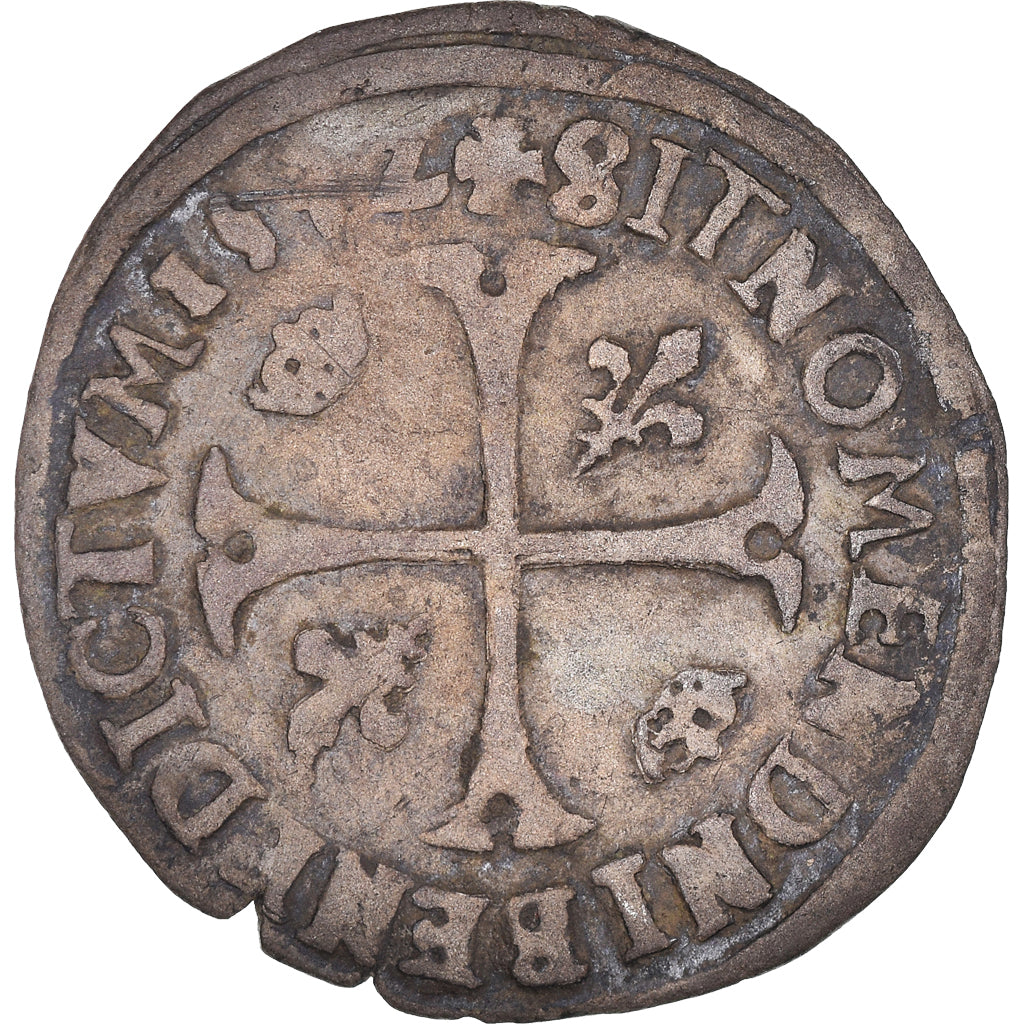 Moneta, Francia, Henri IV, Douzain, 1592, Clermont-Ferrand, Very rare, BB