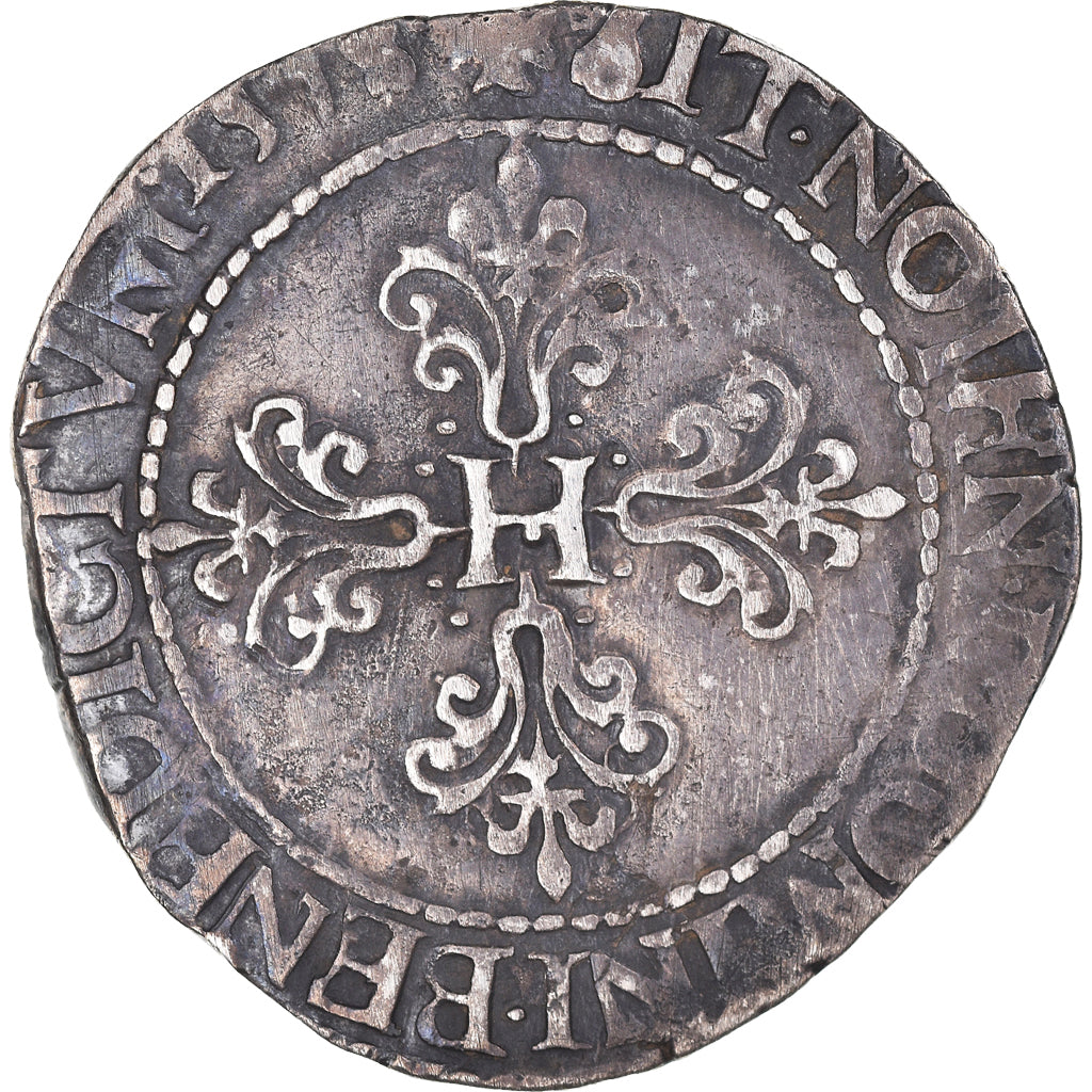 Coin, France, Henri III, Franc au Col Plat, 1578, Dijon, VF(30-35), Silver