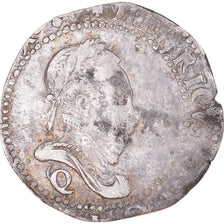 Monnaie, France, Henri III, 1/2 Franc au col plat, 1587, Narbonne, Rare, TB+