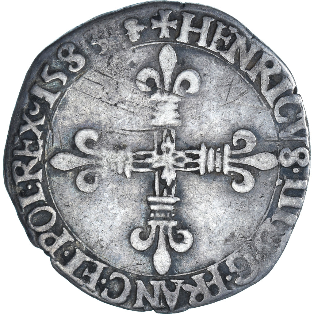 Coin, France, Henri III, 1/8 Ecu, 1583, La Rochelle, VF(30-35), Silver