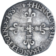 Coin, France, Henri III, 1/8 Ecu, 1583, La Rochelle, VF(30-35), Silver