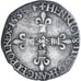 Coin, France, Henri III, 1/8 Ecu, 1583, La Rochelle, VF(30-35), Silver