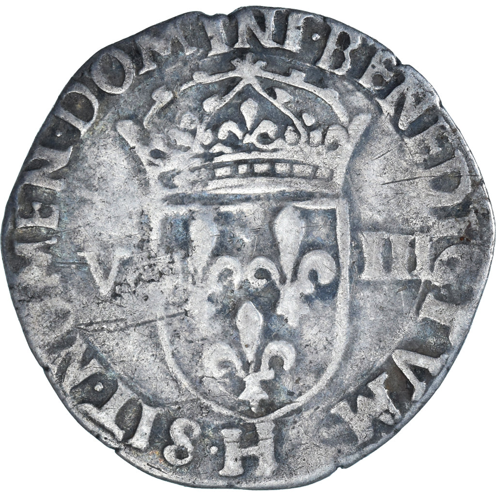 Coin, France, Henri III, 1/8 Ecu, 1583, La Rochelle, VF(30-35), Silver