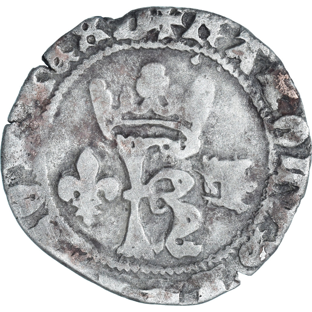 Münze, Frankreich, Charles VIII, Karolus du Dauphiné, Cremieu, S, Billon