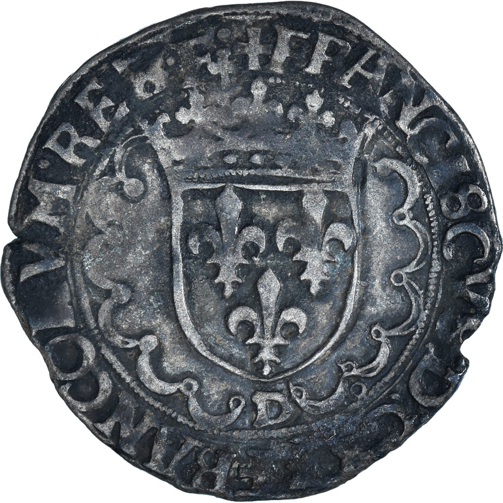 Coin, France, François Ier, Douzain à la croisette, Lyon, VF(30-35), Billon