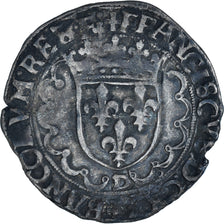 Coin, France, François Ier, Douzain à la croisette, Lyon, VF(30-35), Billon