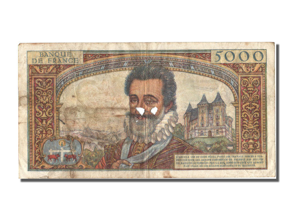 FRANCE, 5000 Francs, 5 000 F 1957-1958 ''Henri IV'', 1958, 1958-01-02,...