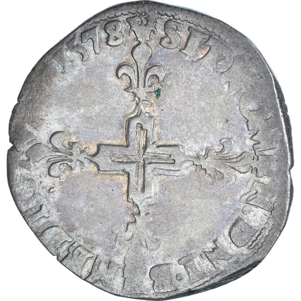 Coin, France, Henri III, Double Sol Parisis, 1578, Paris, VF(30-35), Silver