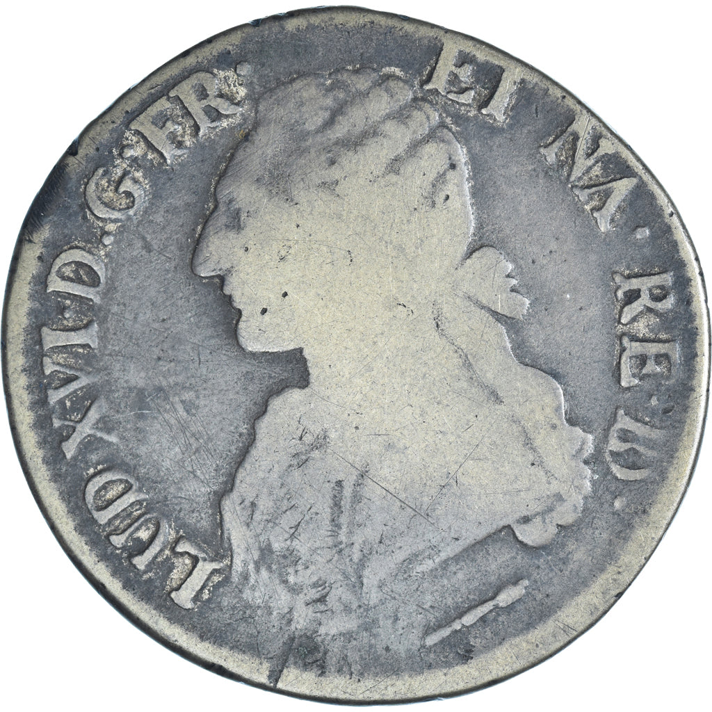 Moeda, França, Louis XVI, Écu de Béarn aux branches d'olivier, 1785, Pau