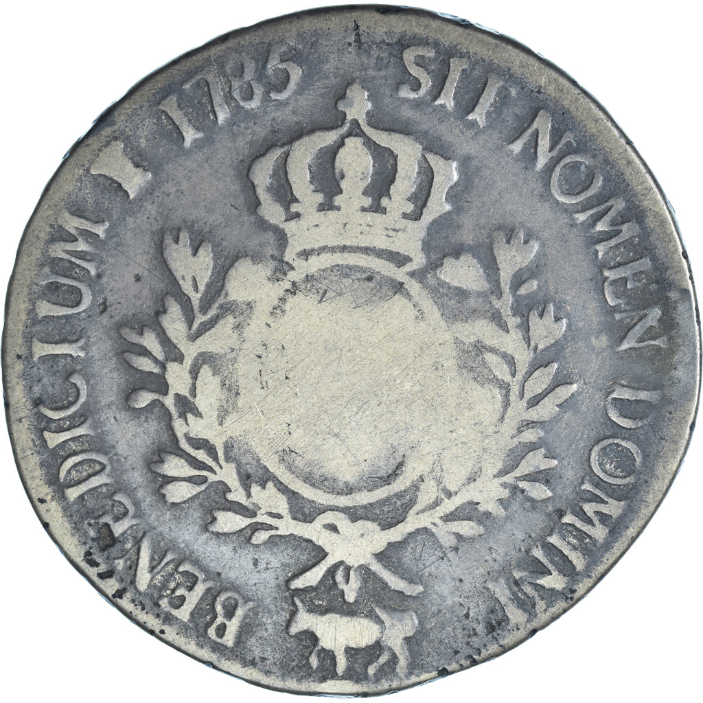Moeda, França, Louis XVI, Écu de Béarn aux branches d'olivier, 1785, Pau