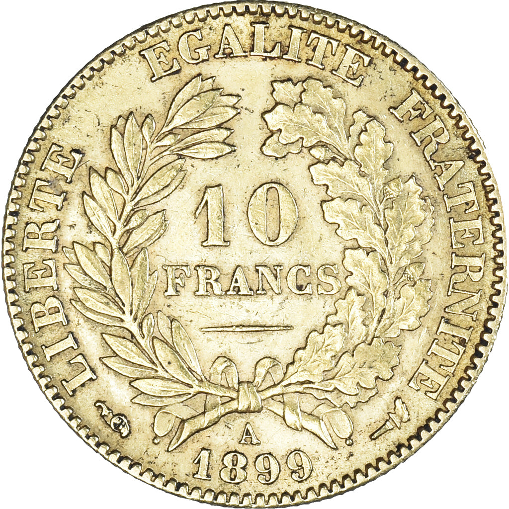 Munten, Frankrijk, Cérès, 10 Francs, 1899, Paris, ZF+, Goud, KM:830