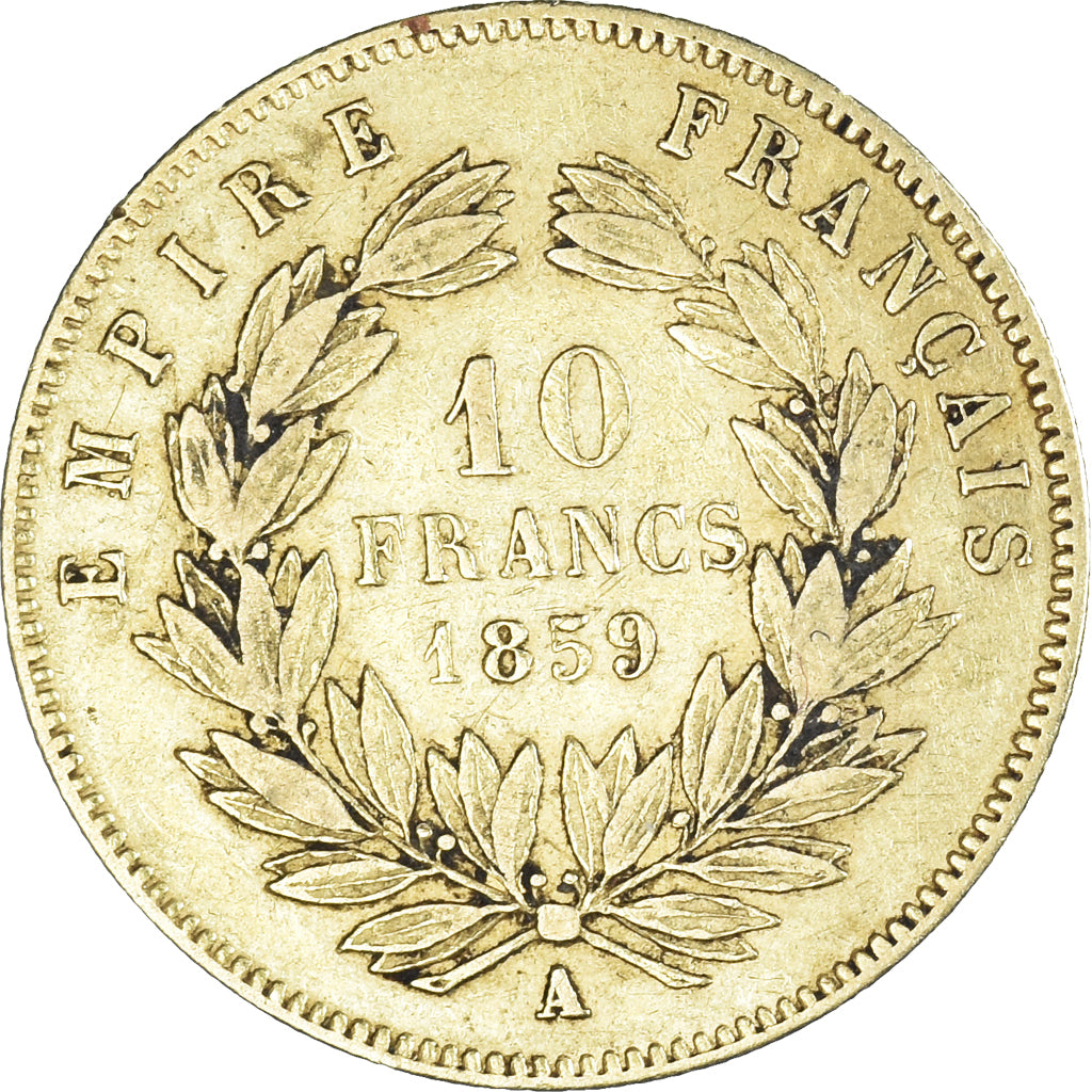 Monnaie, France, Napoleon III, 10 Francs, 1859, Paris, TTB, Or, Gadoury:1014