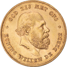 Coin, Netherlands, William III, 10 Gulden, 1875, Utrecht, MS(60-62), Gold