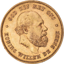Coin, Netherlands, William III, 10 Gulden, 1875, Utrecht, MS(60-62), Gold