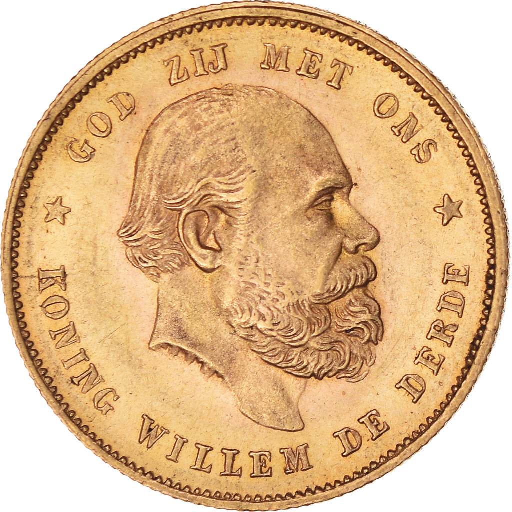 Monnaie, Pays-Bas, William III, 10 Gulden, 1877, SUP, Or, KM:106