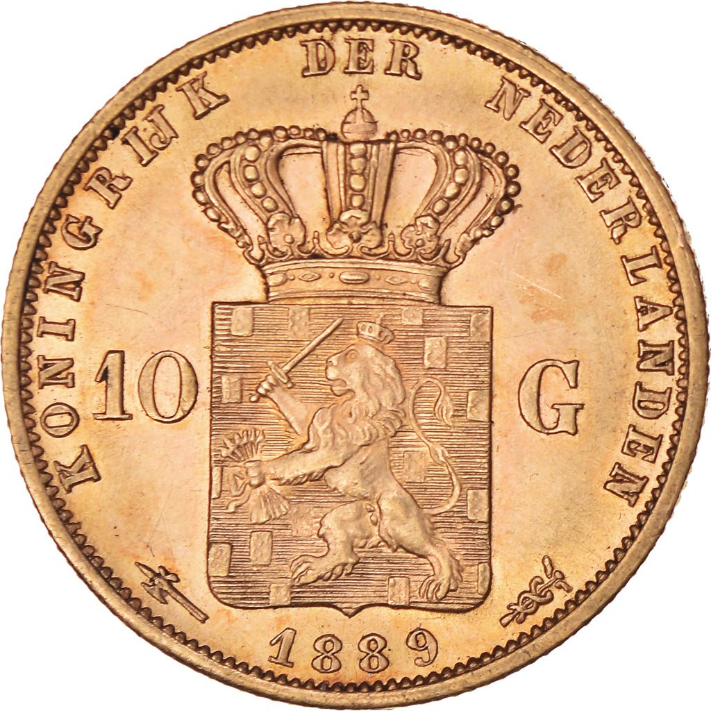 Monnaie, Pays-Bas, William III, 10 Gulden, 1889, Utrecht, SUP, Or, KM:106