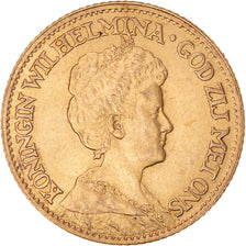 Coin, Netherlands, Wilhelmina I, 10 Gulden, 1911, MS(60-62), Gold, KM:149