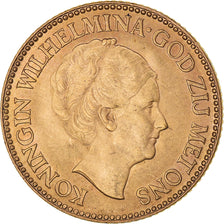 Coin, Netherlands, Wilhelmina I, 10 Gulden, 1933, MS(63), Gold, KM:162