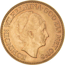 Coin, Netherlands, Wilhelmina I, 10 Gulden, 1933, MS(63), Gold, KM:162