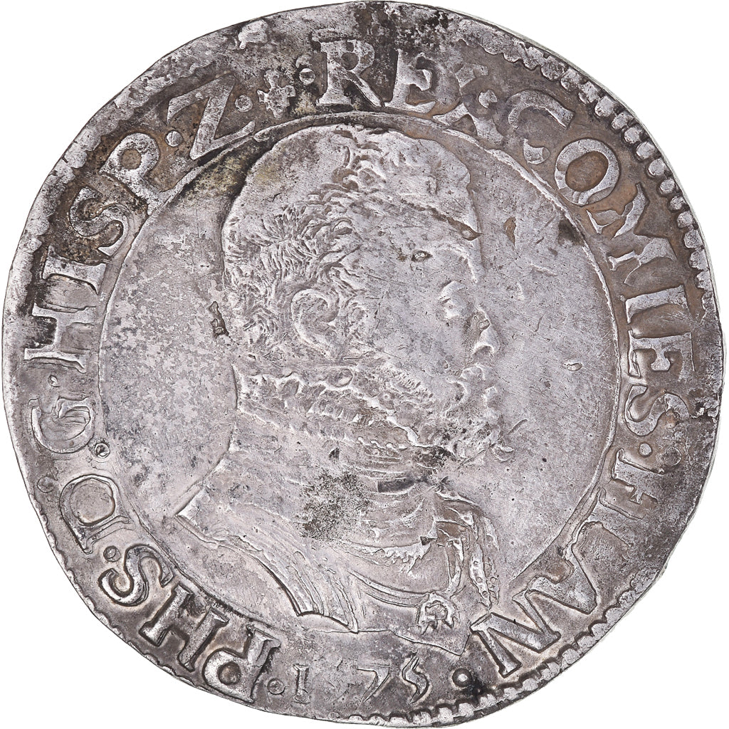 Coin, Spanish Netherlands, Philip II, 1/2 Philipsdaalder, 1575, Bruges, Rare