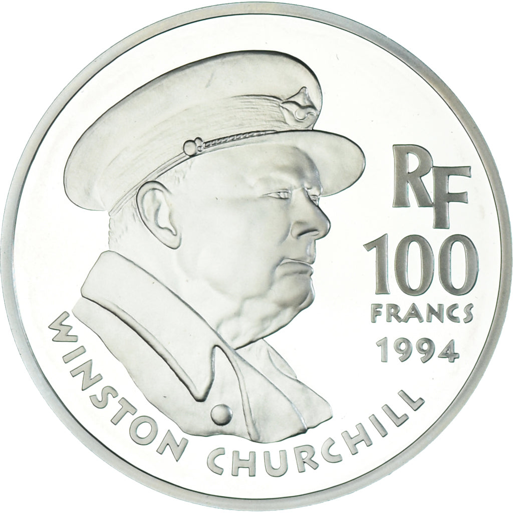 Coin, France, Churchill, Libération, 100 Francs, 1994, MS(64), Silver