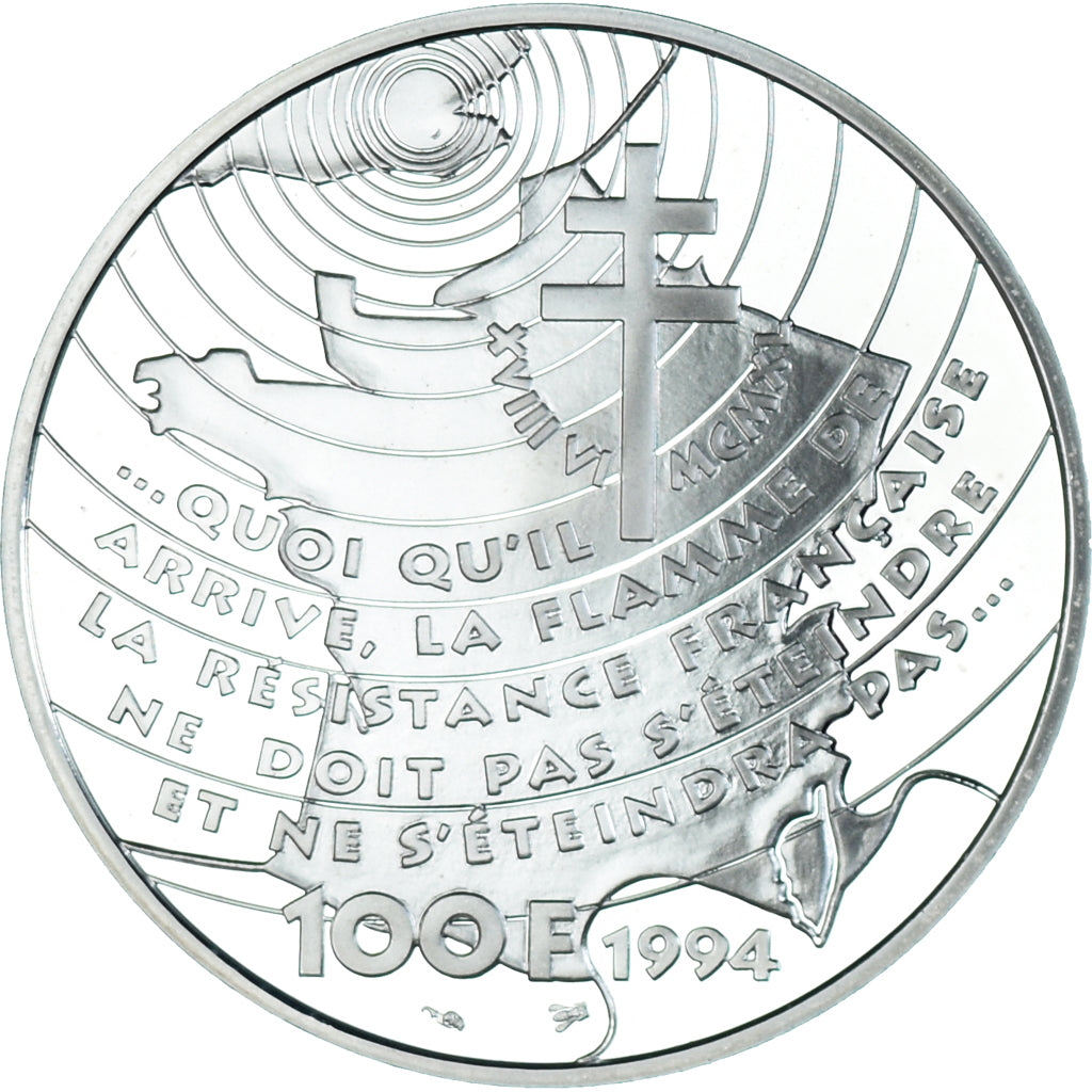 Coin, France, 100 Francs, 1994, MS(64), Silver, KM:1038, Gadoury:C71