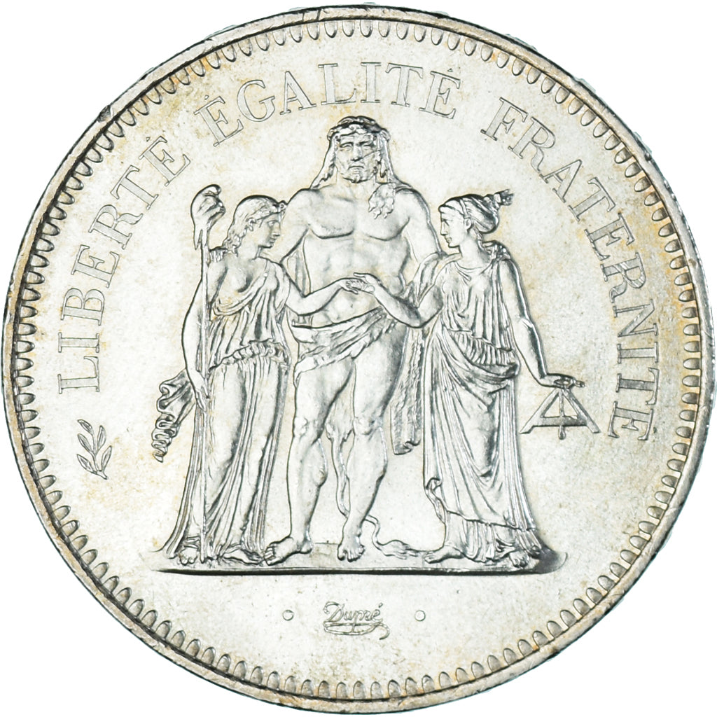 Coin, France, Hercule, 50 Francs, 1976, Paris, MS(60-62), Silver, KM:941.1