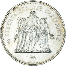Coin, France, Hercule, 50 Francs, 1976, Paris, MS(60-62), Silver, KM:941.1