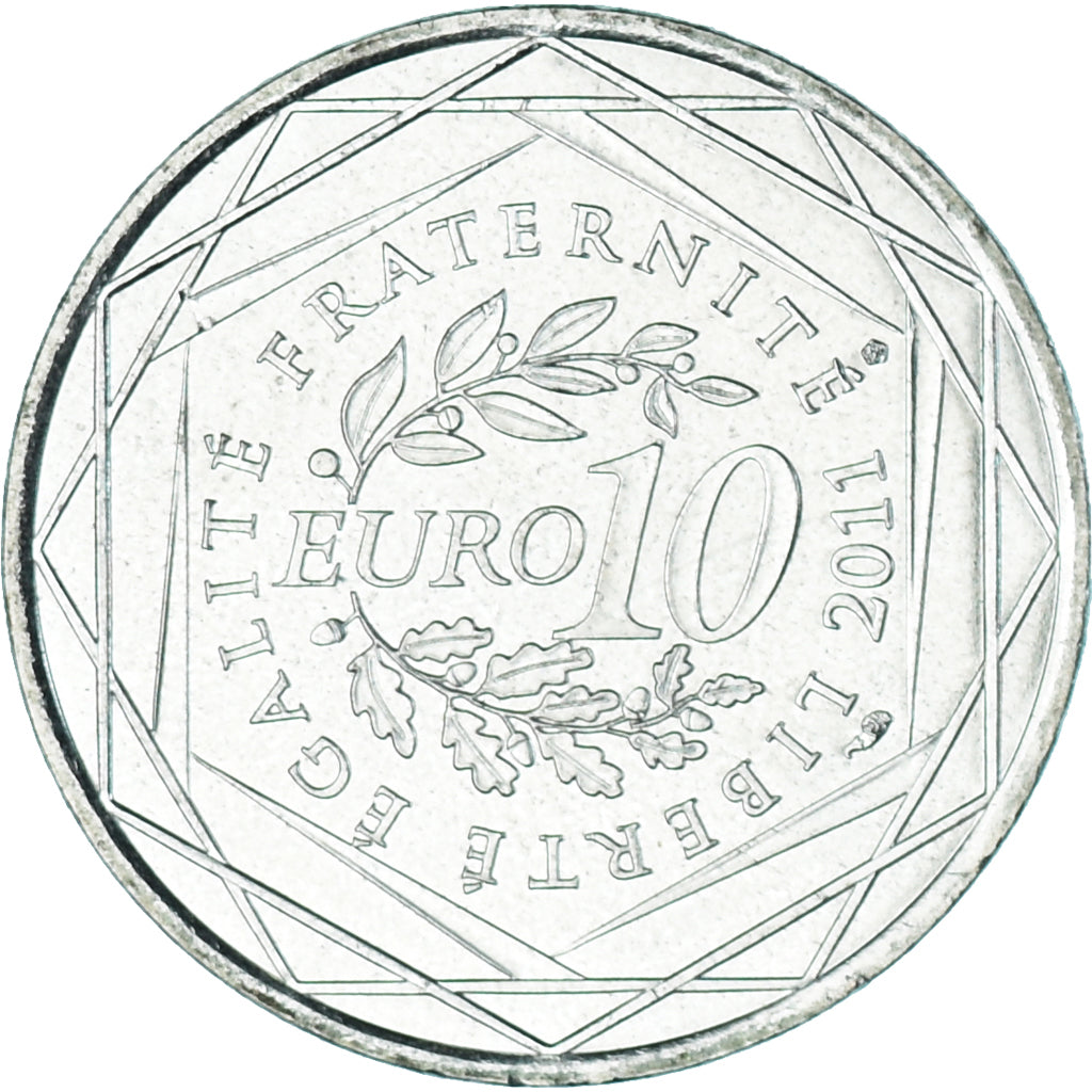 France, 10 Euro, 2011, Paris, Bretagne, SUP+, Argent, KM:1730
