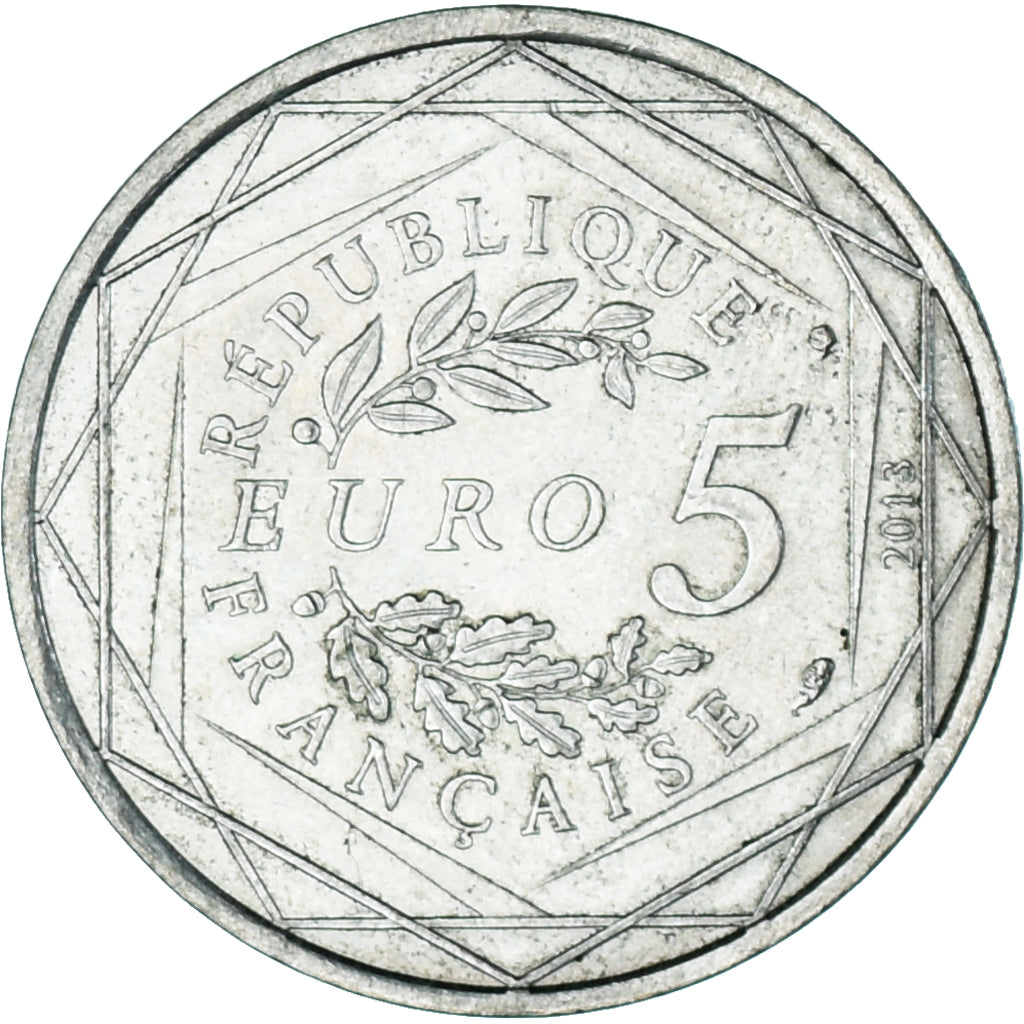 France, 5 Euro, 2013, Fraternité, MS(60-62), Silver, Gadoury:EU647
