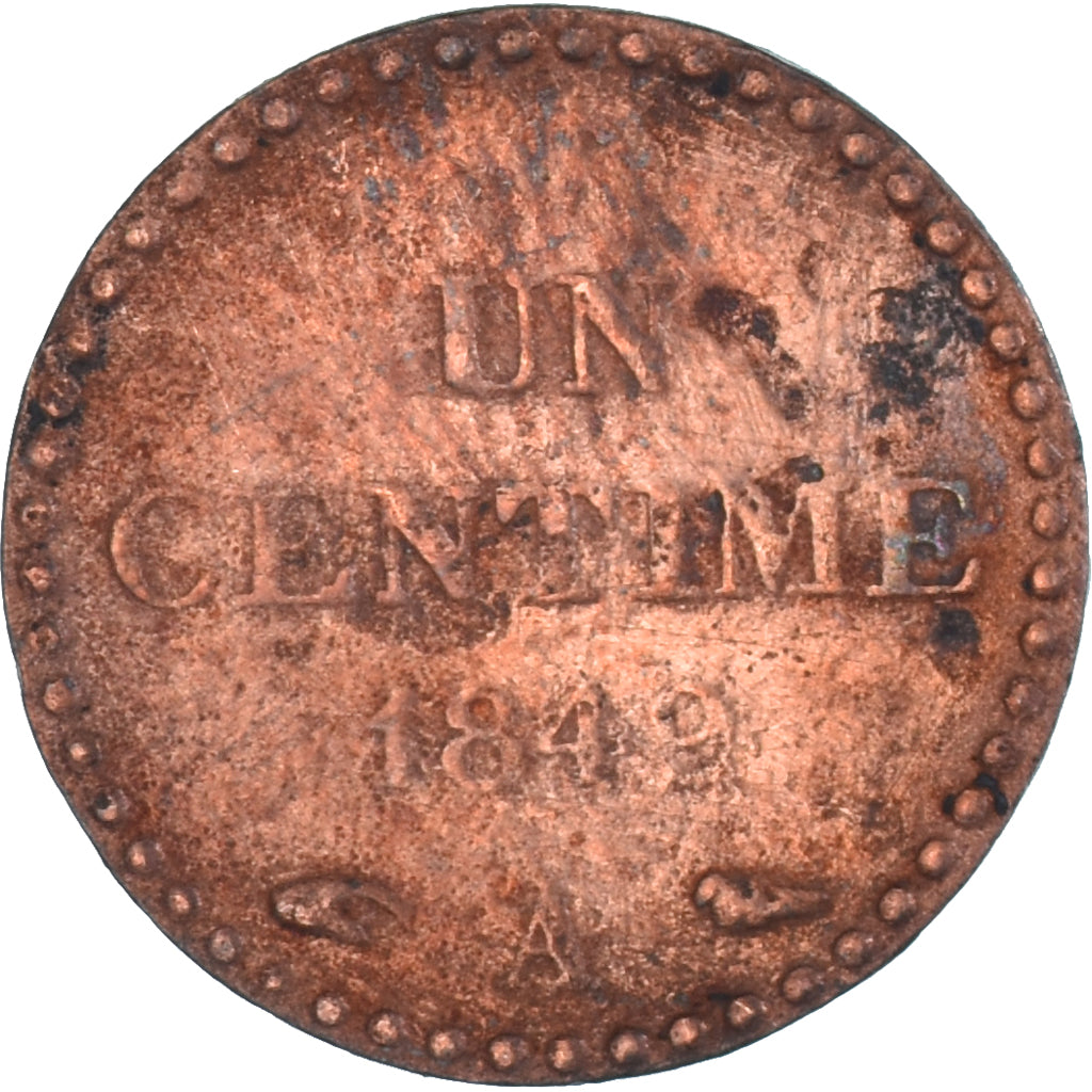Moeda, França, Dupré, Centime, 1849, Paris, G(4-6), Bronze, KM:754, Gadoury:84