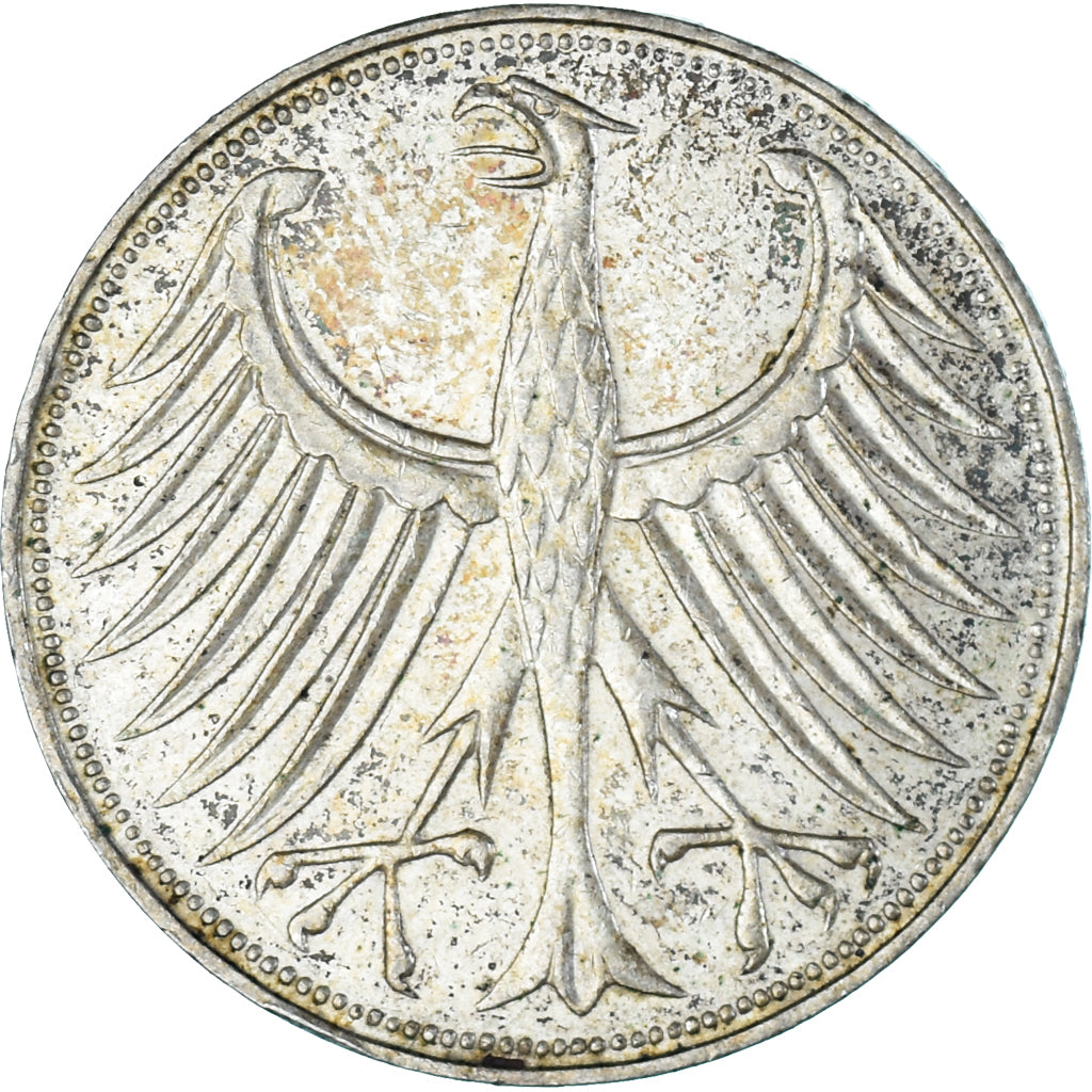 Moneta, GERMANIA - REPUBBLICA FEDERALE, 5 Mark, 1966, Munich, BB+, Argento
