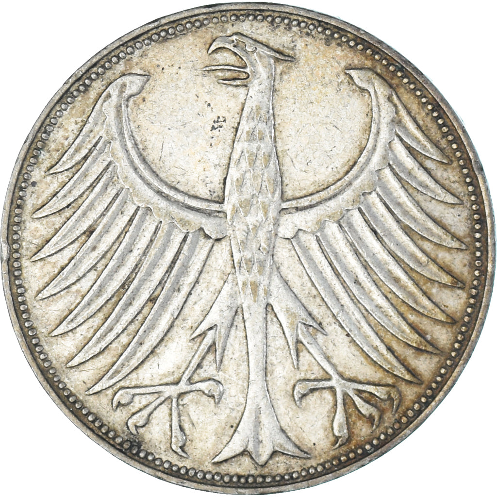 Coin, GERMANY - FEDERAL REPUBLIC, 5 Mark, 1967, Munich, AU(50-53), Silver