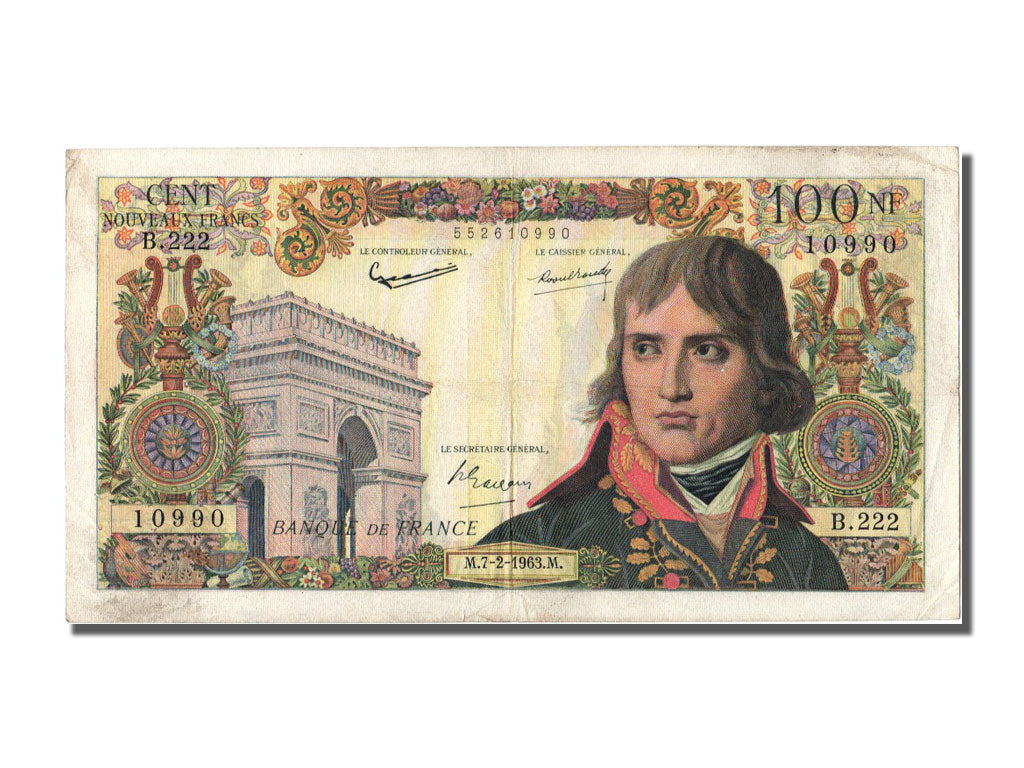 France, 100 Nouveaux Francs, 100 NF 1959-1964 ''Bonaparte'', 1963, KM #144a,...
