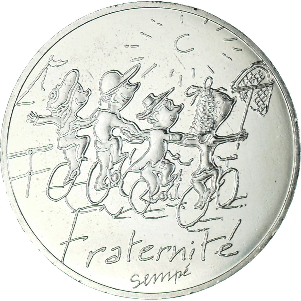Francja, 10 Euro, 2014, Monnaie de Paris, Sempé Fraternité Été, MS(64)